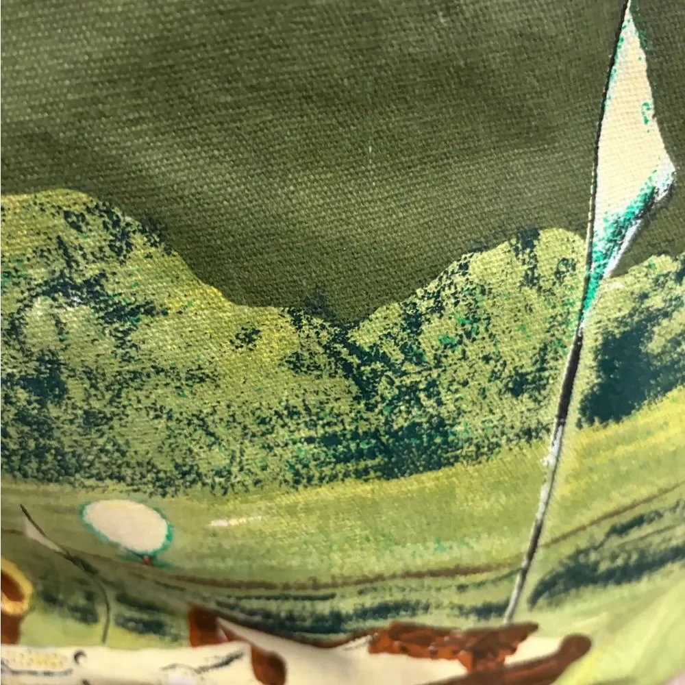 Anne Ormsby canvas 90’s Green Golf-Themed Tote Bag - Picture 10 of 15